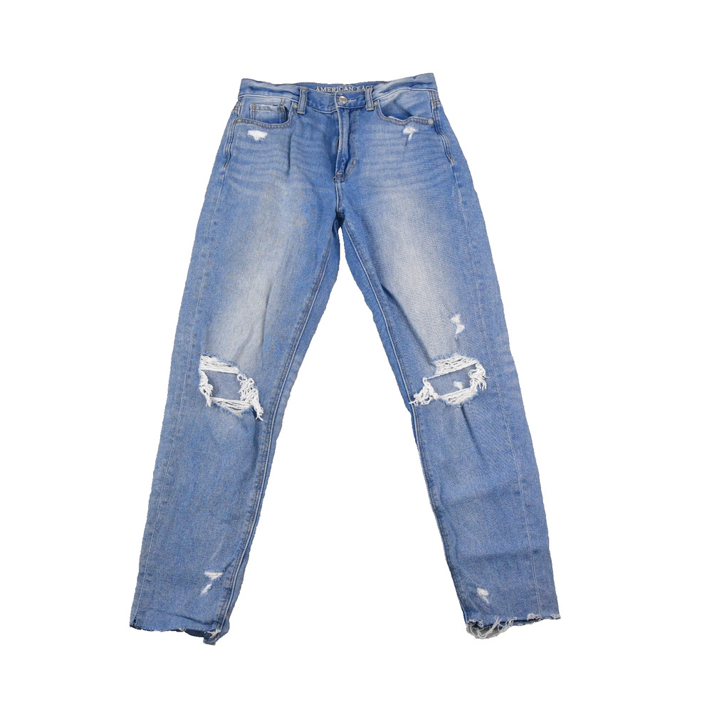 American Eagle Jeans Womens 0 (26x26) Mom Jeans Distressed Casaul Blue‎ Denim